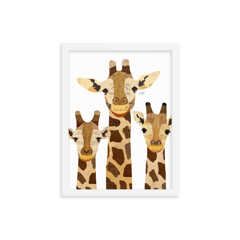 Giraffe Collage - Framed Matte Print - Lindsey Kay Collective
