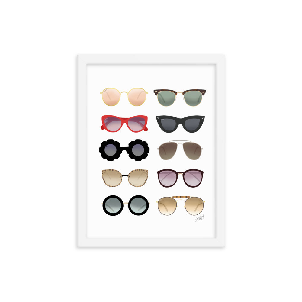 Sunglasses Illustration - Framed Matte Print - Lindsey Kay Collective