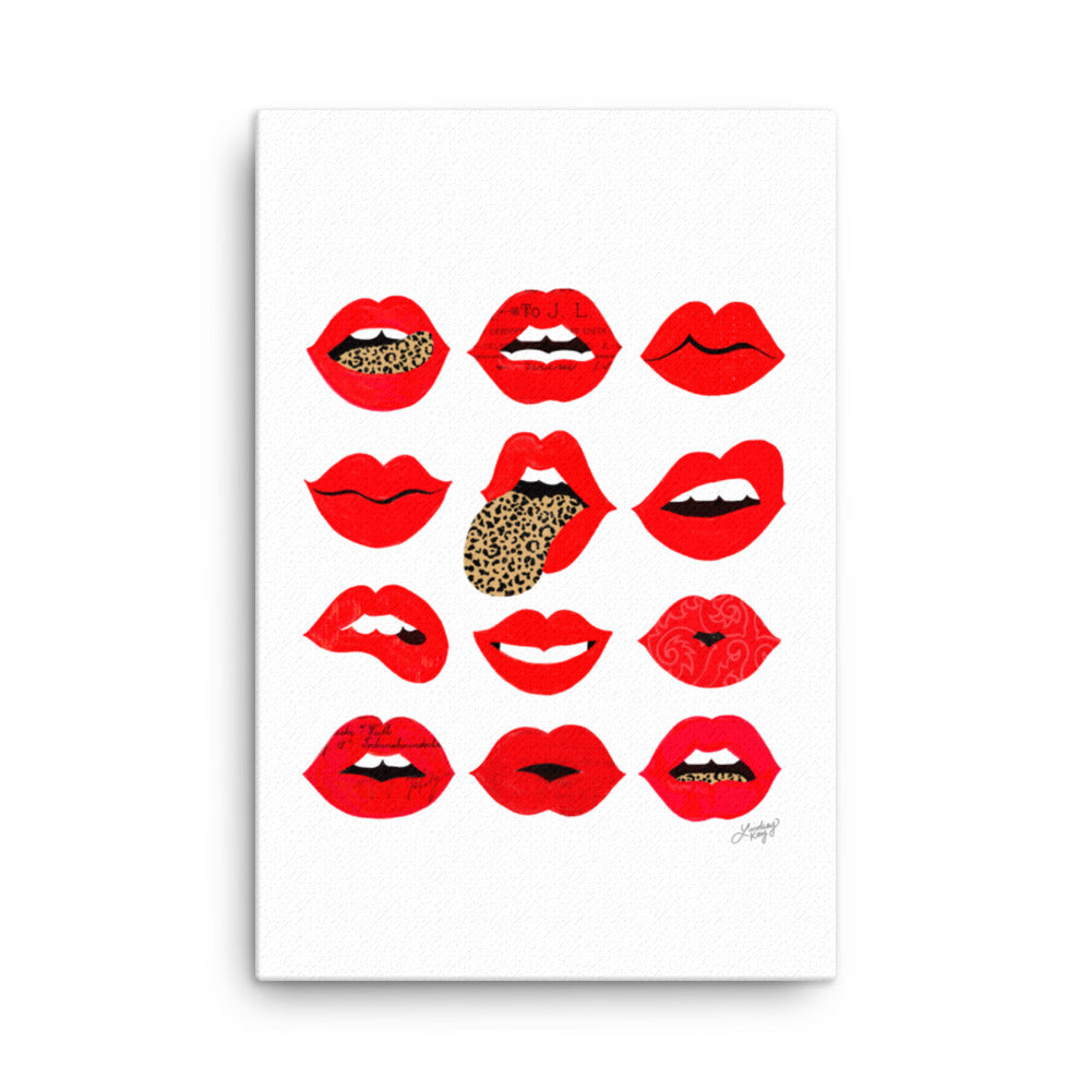 Leopard Lips of Love canvas designed by lindsey kay collective