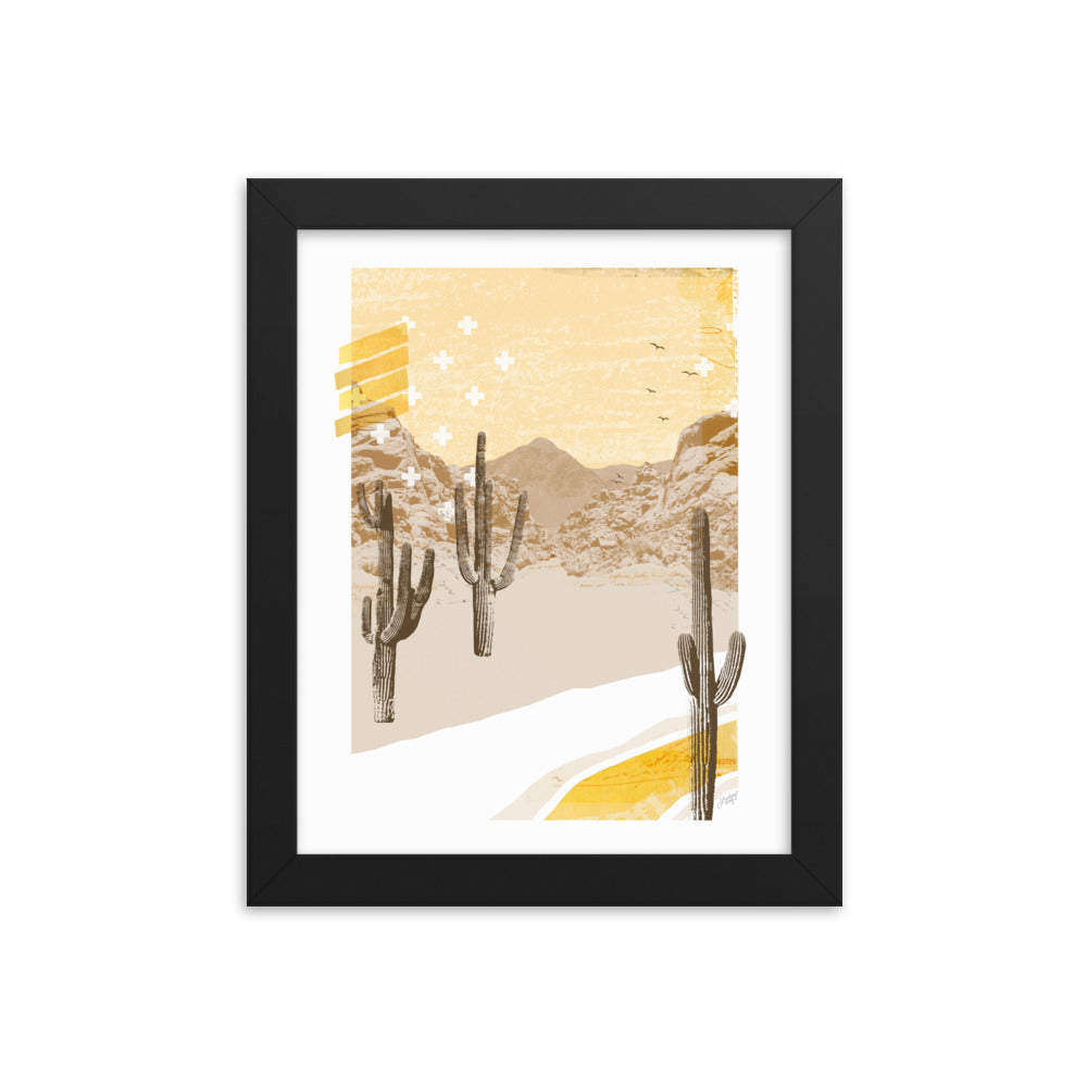 Desert Mountain Collage (Yellow Palette) - Framed Matte Print - Lindsey Kay Collective