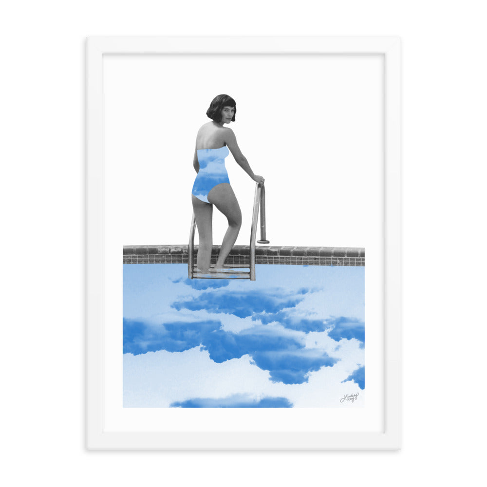 Lady in a Pool Collage - Framed Matte Print - Lindsey Kay Collective
