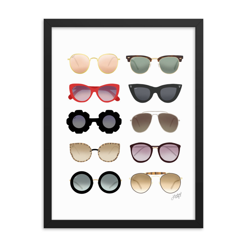 Sunglasses Illustration - Framed Matte Print - Lindsey Kay Collective