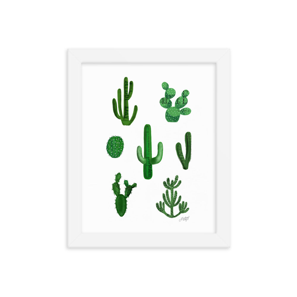 Ilustración de cactus. - Póster enmarcado