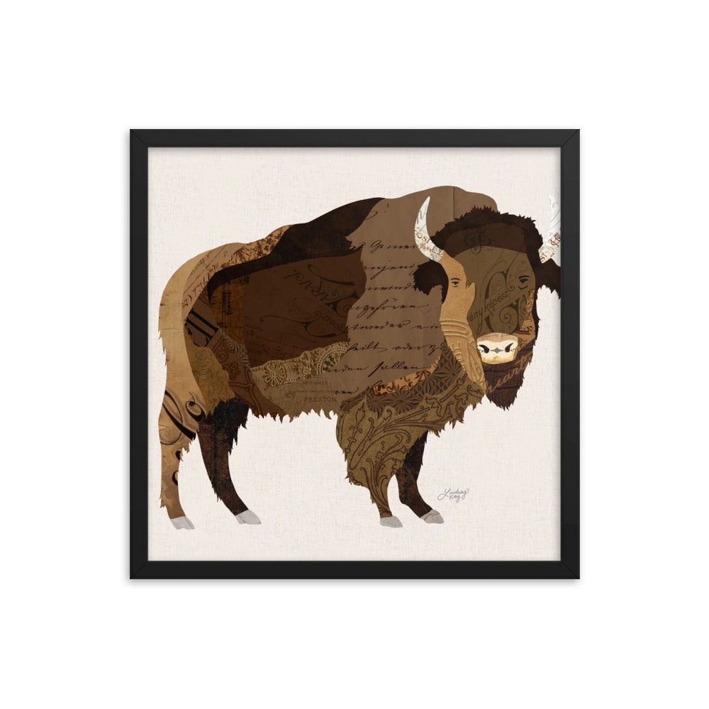 Buffalo Collage - Impression mate encadrée