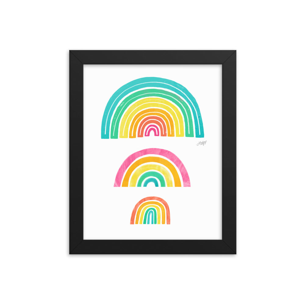 Illustration arc-en-ciel - Impression mate encadrée