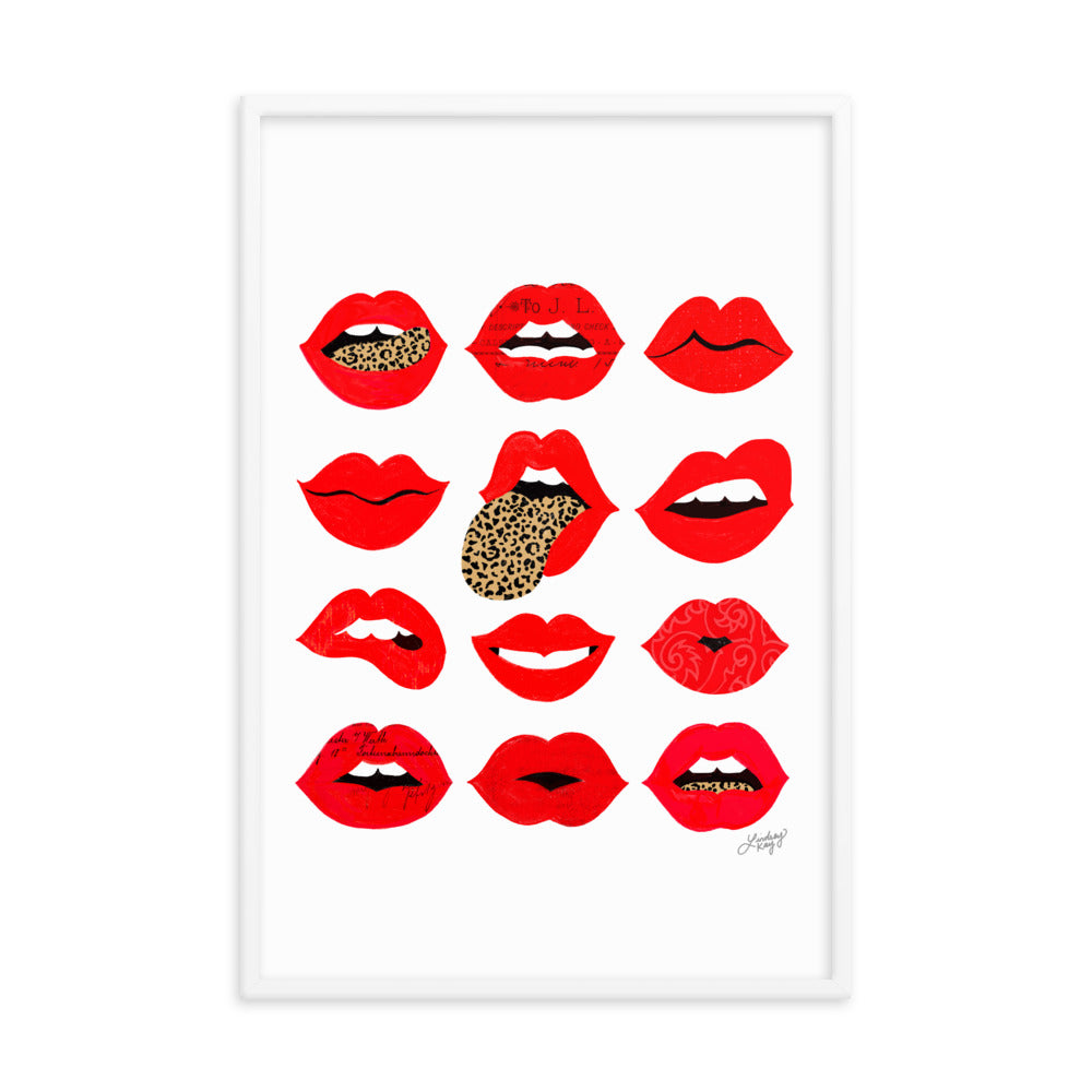 Leopard Lips of Love - Framed Matte Print
