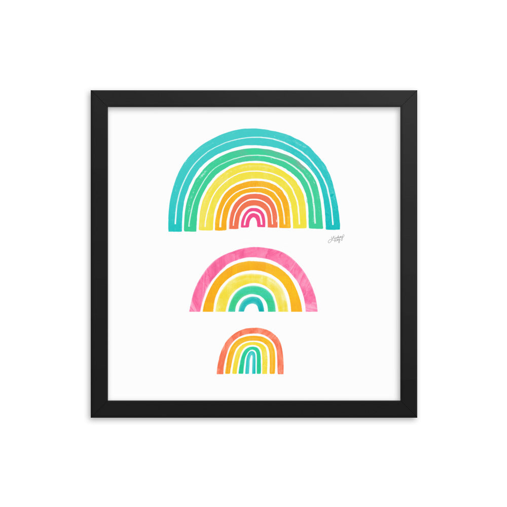 Illustration arc-en-ciel - Impression mate encadrée