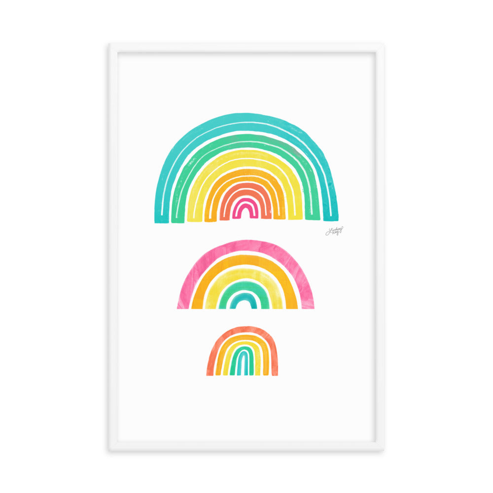 Illustration arc-en-ciel - Impression mate encadrée