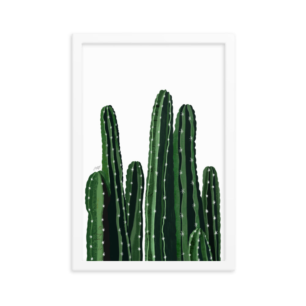 Cacti Collage Illustration - Framed Matte Art Print