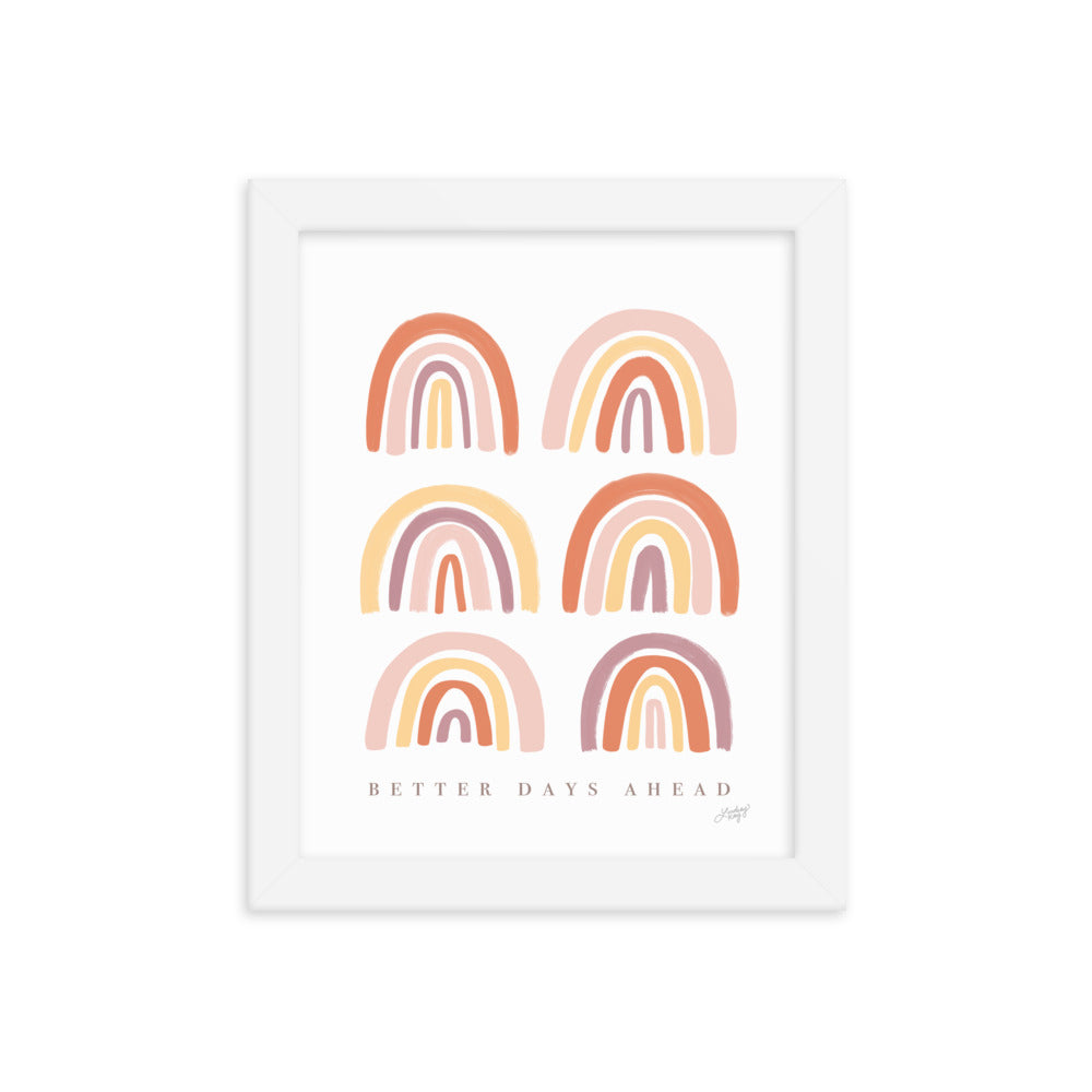 Mejores días por delante - Impresión mate enmarcada