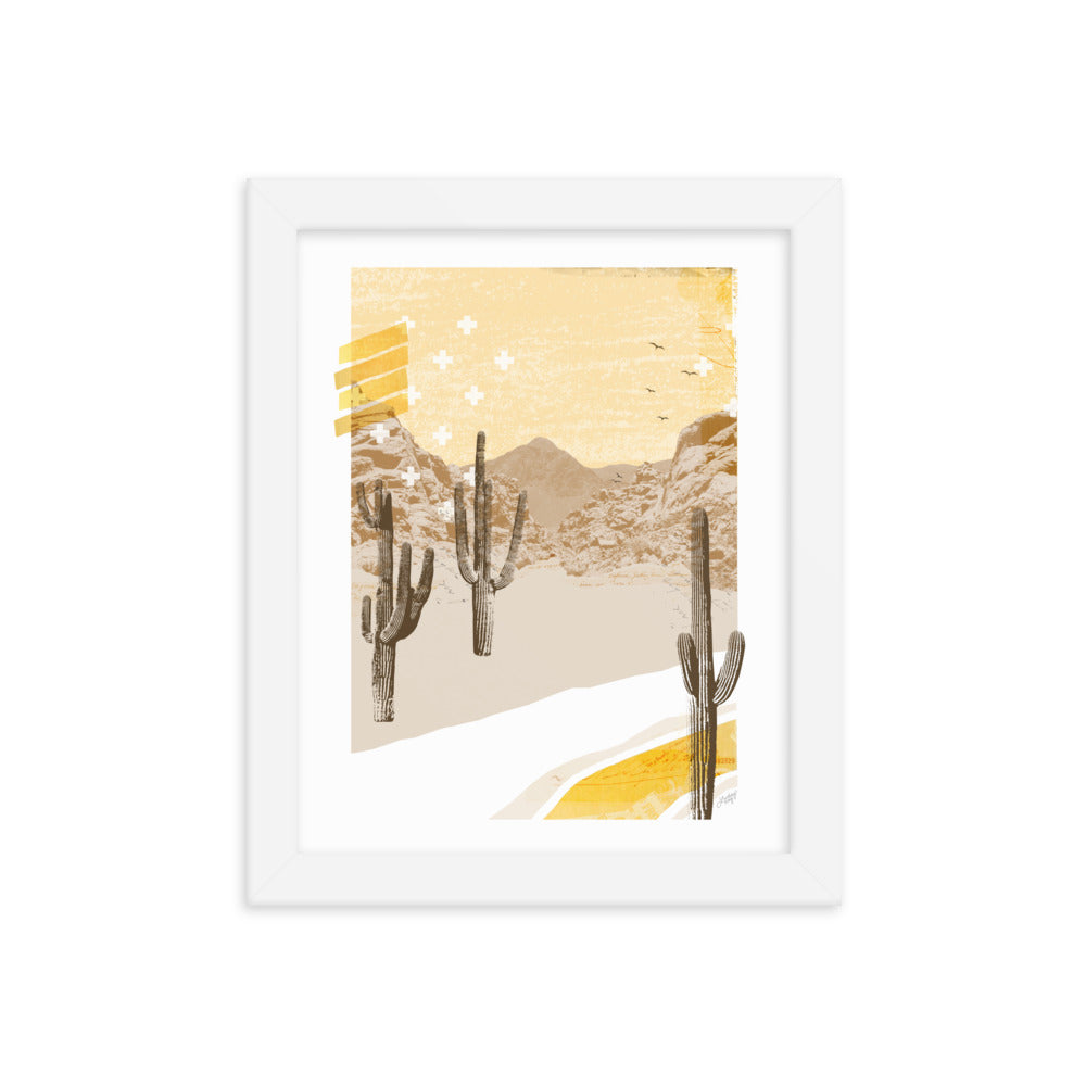 Desert Mountain Collage (Yellow Palette) - Framed Matte Print - Lindsey Kay Collective
