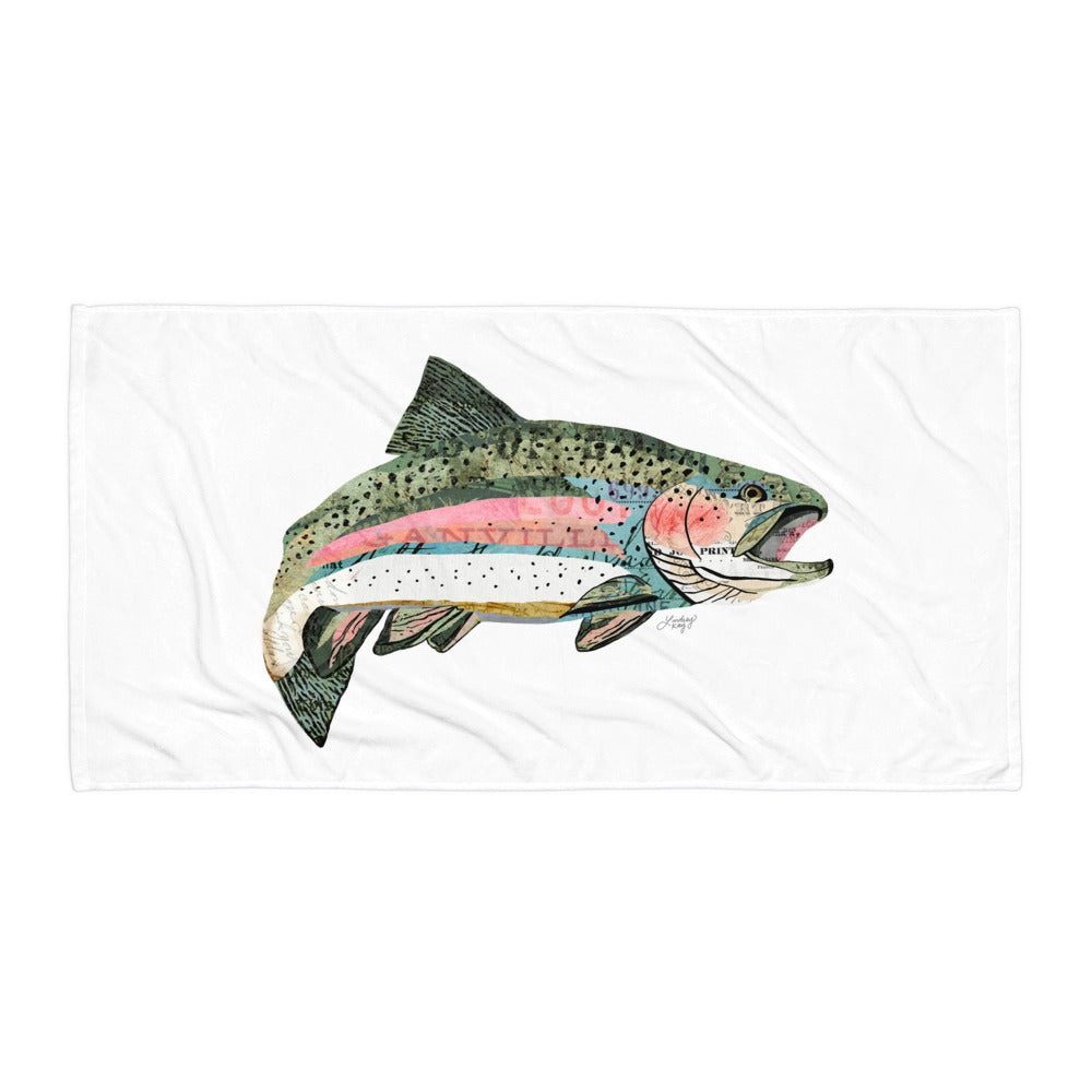 Rainbow Trout Collage - Beach Towel