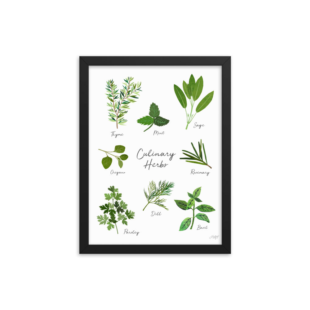 Herbs Collage - Framed Matte Print