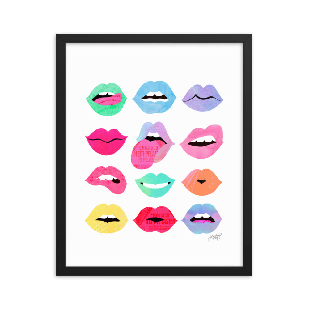 Rainbow Lips of Love - Framed Matte Print - Lindsey Kay Collective