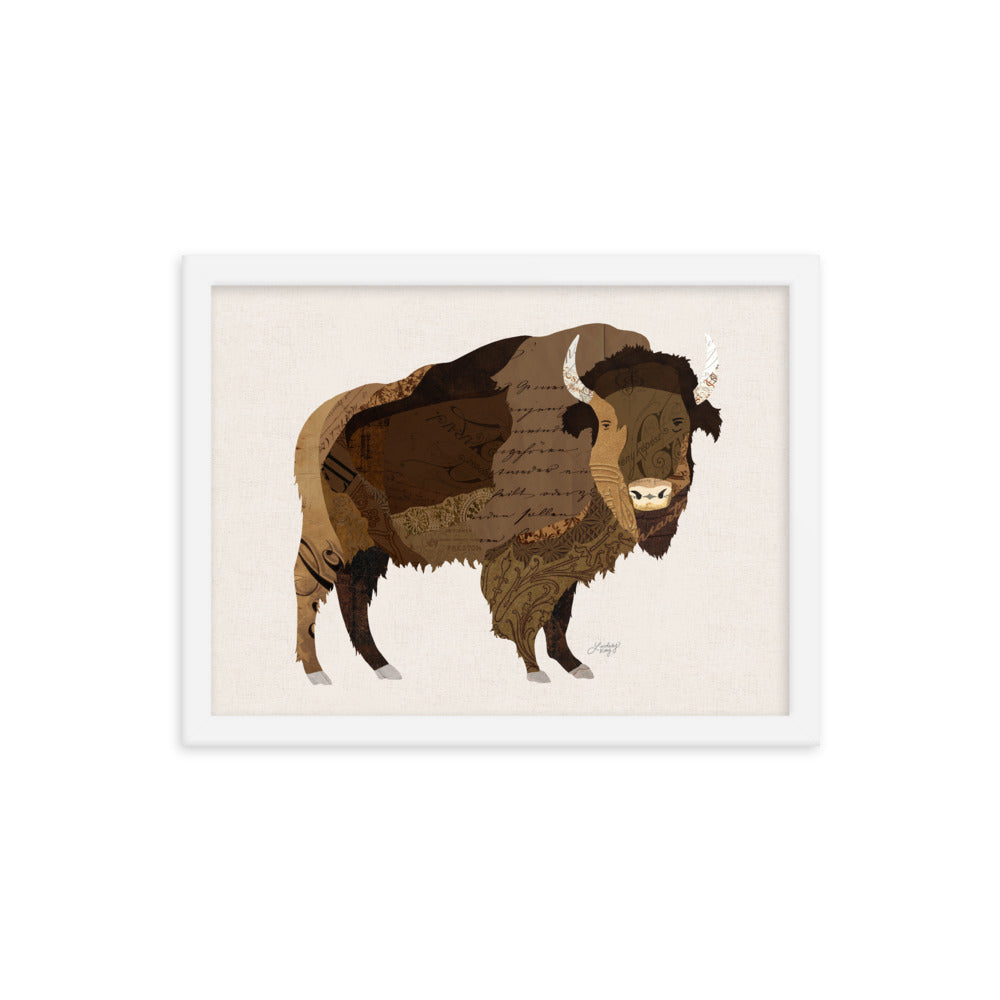 Buffalo Collage - Impression mate encadrée