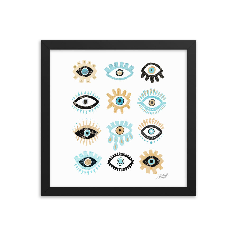 Evil Eyes Illustration - Framed Matte Print - Lindsey Kay Collective