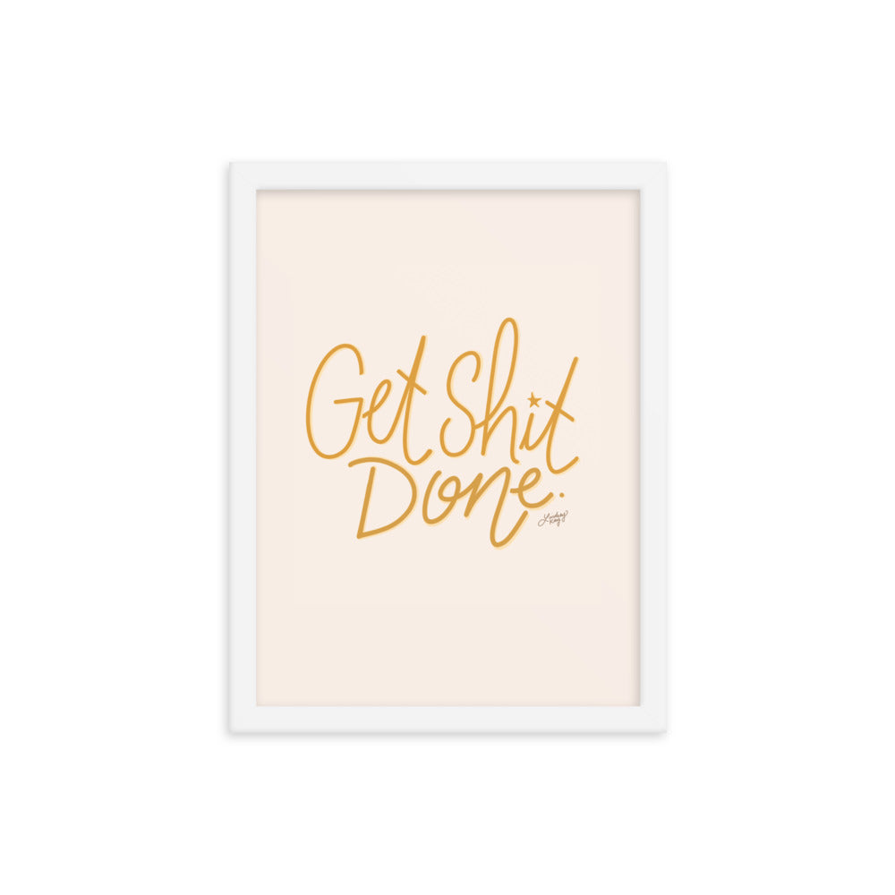 Get Shit Done (Palette jaune) - Impression mate encadrée