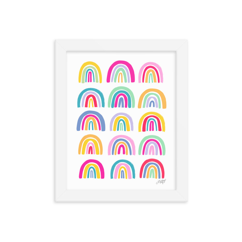 Colorful Rainbows - Framed Matte Print - Lindsey Kay Collective