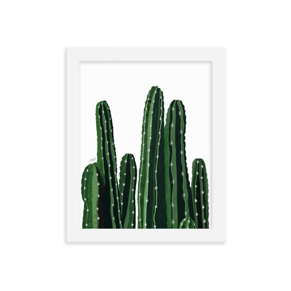 Cacti Collage Illustration - Framed Matte Art Print