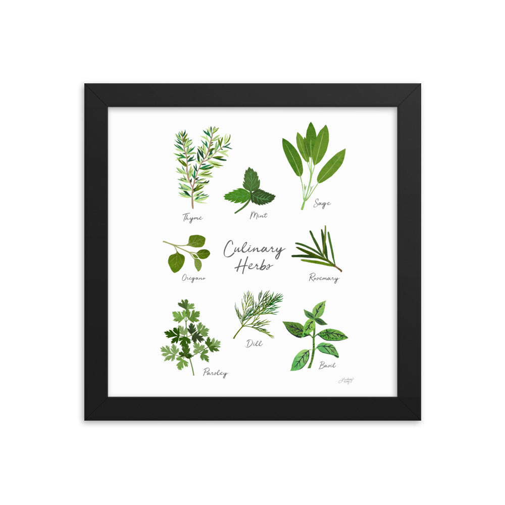 Herbs Collage - Framed Matte Print