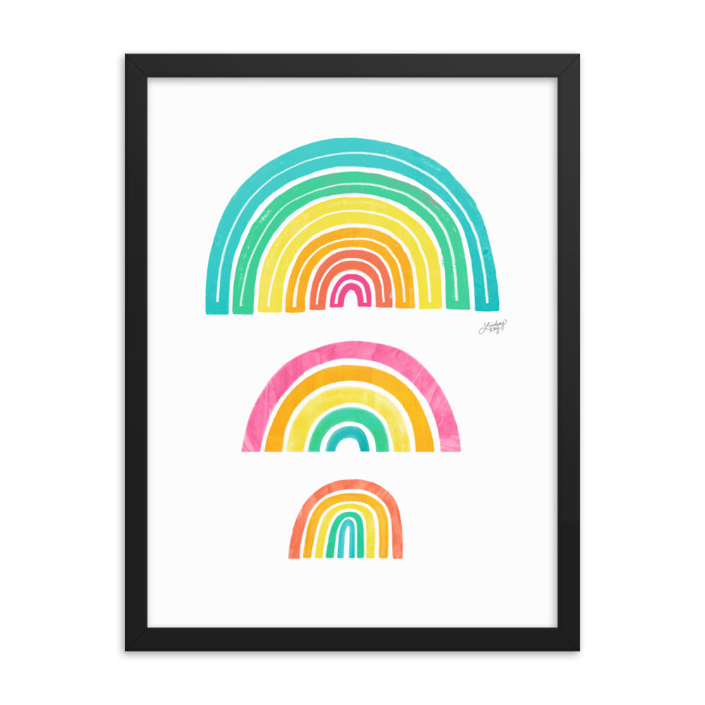 Illustration arc-en-ciel - Impression mate encadrée