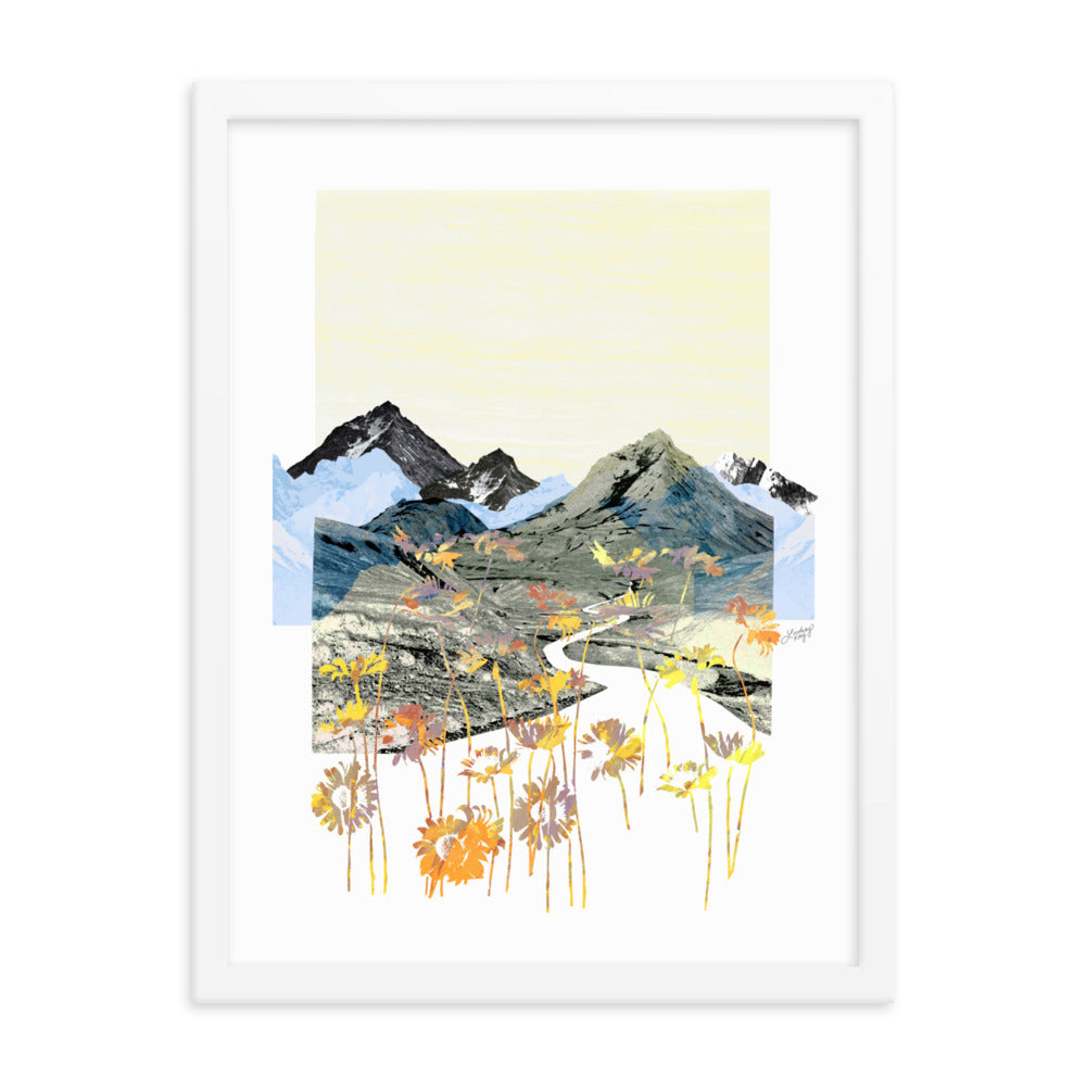 Daisy Mountain Collage - Framed Matte Print
