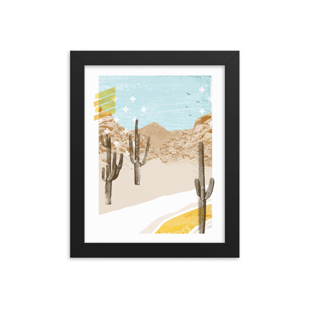 Desert Mountain Collage - Framed Matte Print
