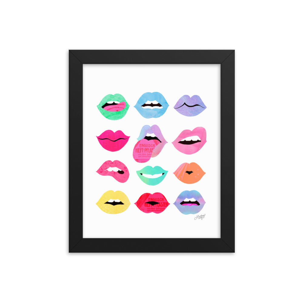 Rainbow Lips of Love - Framed Matte Print - Lindsey Kay Collective