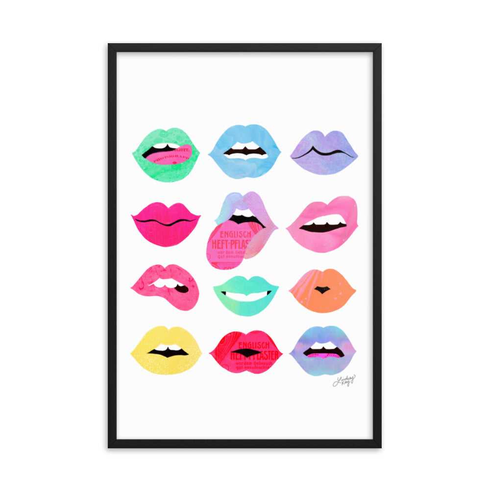 Rainbow Lips of Love - Framed Matte Print - Lindsey Kay Collective