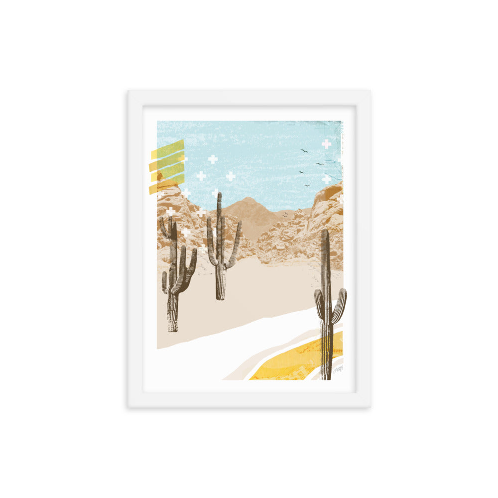 Desert Mountain Collage - Framed Matte Print