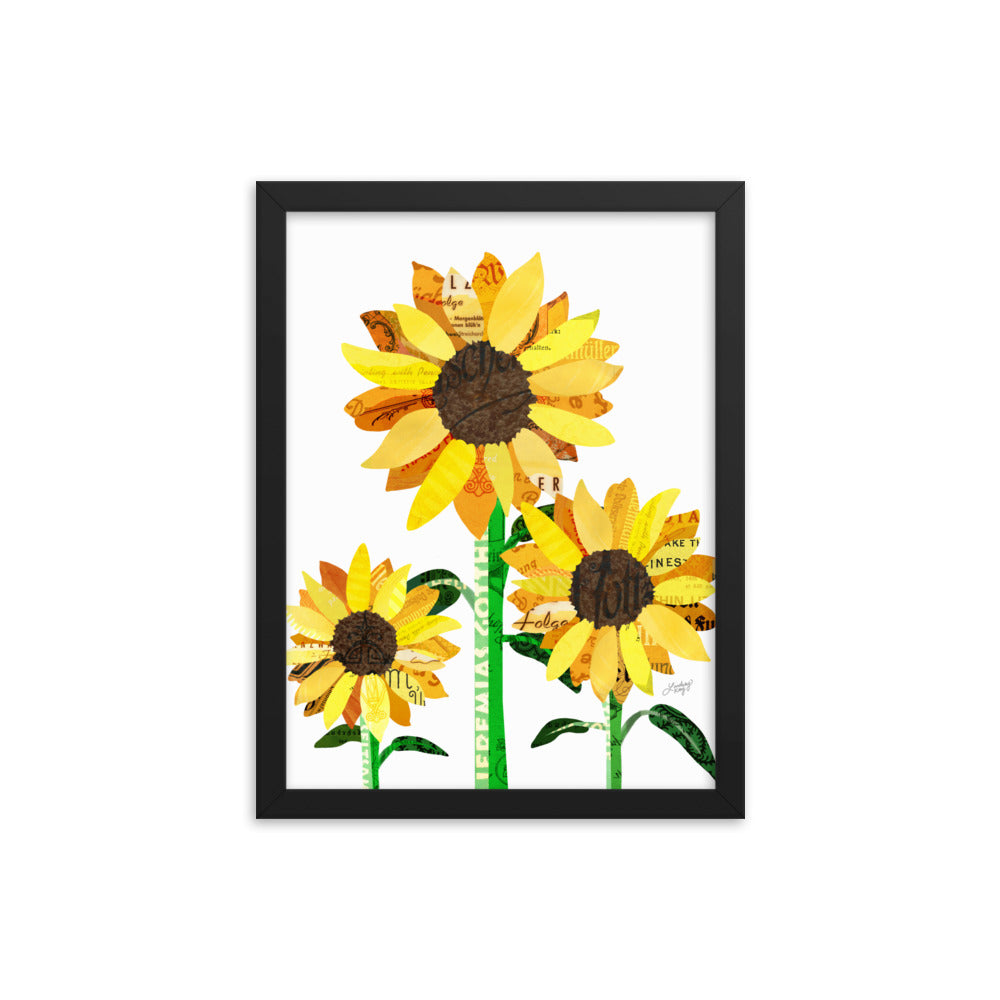 Sunflower Collage - Framed Matte Print - Lindsey Kay Collective