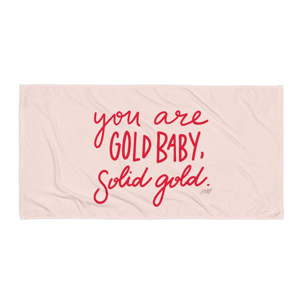 Solid Gold (Red/Pink Palette) - Beach Towel