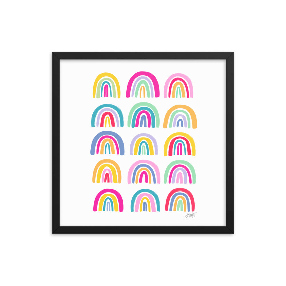 Colorful Rainbows - Framed Matte Print - Lindsey Kay Collective