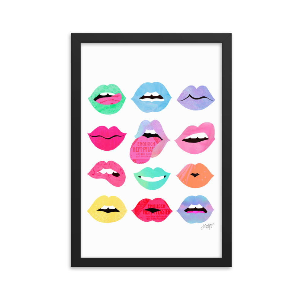 Rainbow Lips of Love - Framed Matte Print - Lindsey Kay Collective
