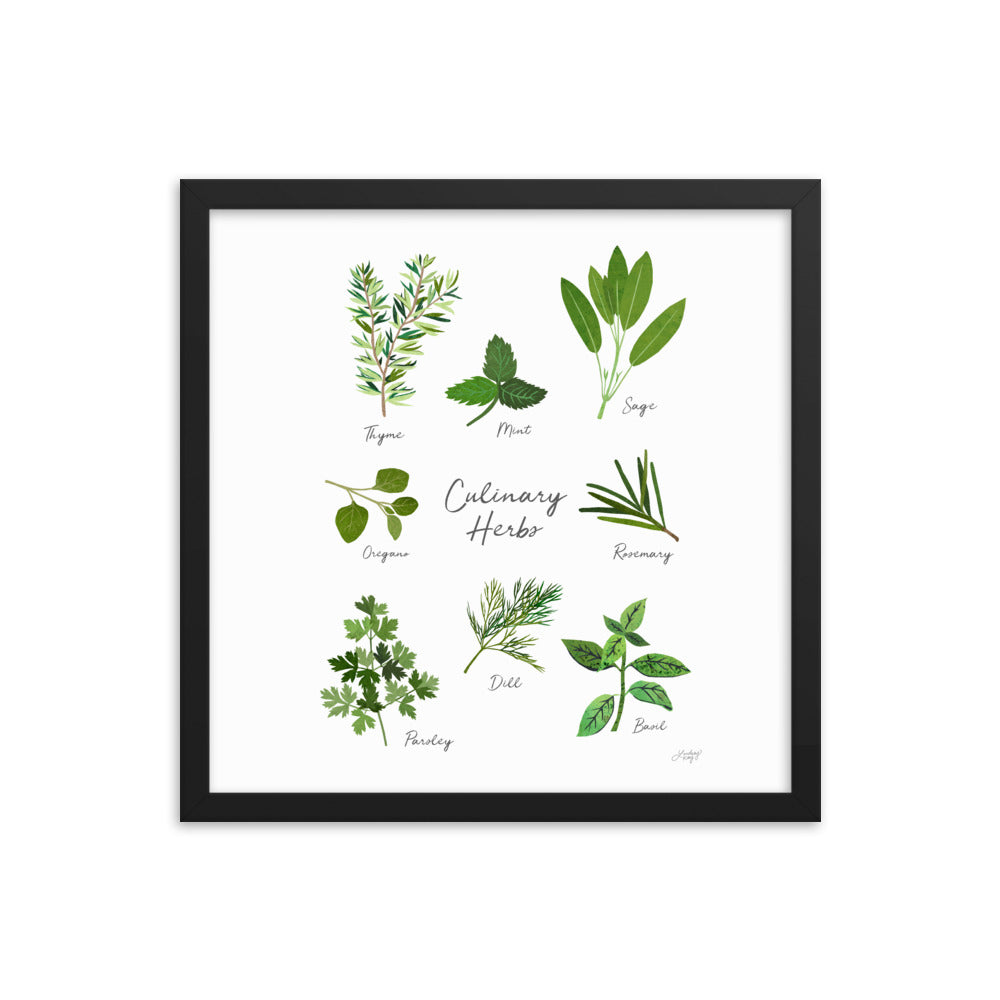 Herbs Collage - Framed Matte Print