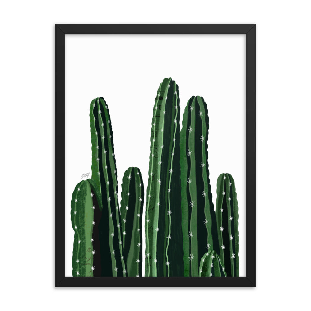 Cacti Collage Illustration - Framed Matte Art Print - Lindsey Kay Collective