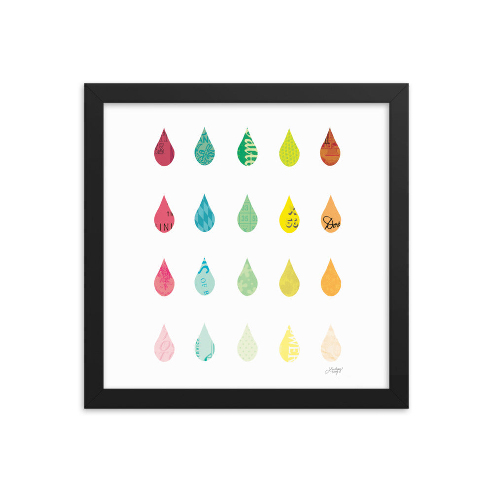 Raindrops Collage - Framed Matte Print - Lindsey Kay Collective