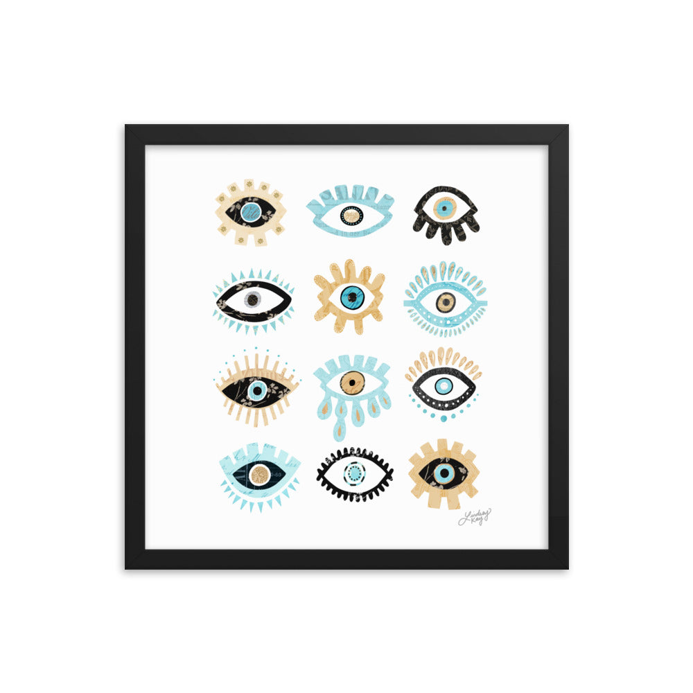 Evil Eyes Illustration - Framed Matte Print - Lindsey Kay Collective