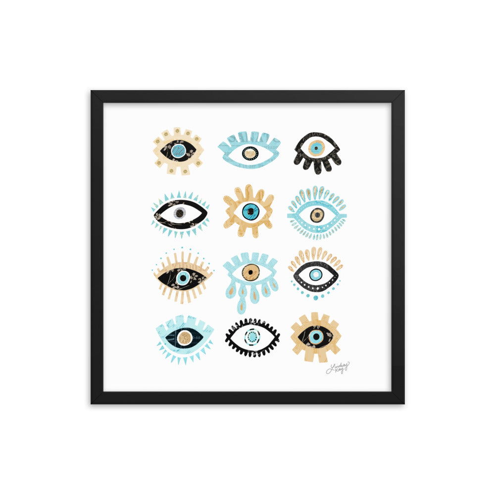 Evil Eyes Illustration - Framed Matte Print - Lindsey Kay Collective