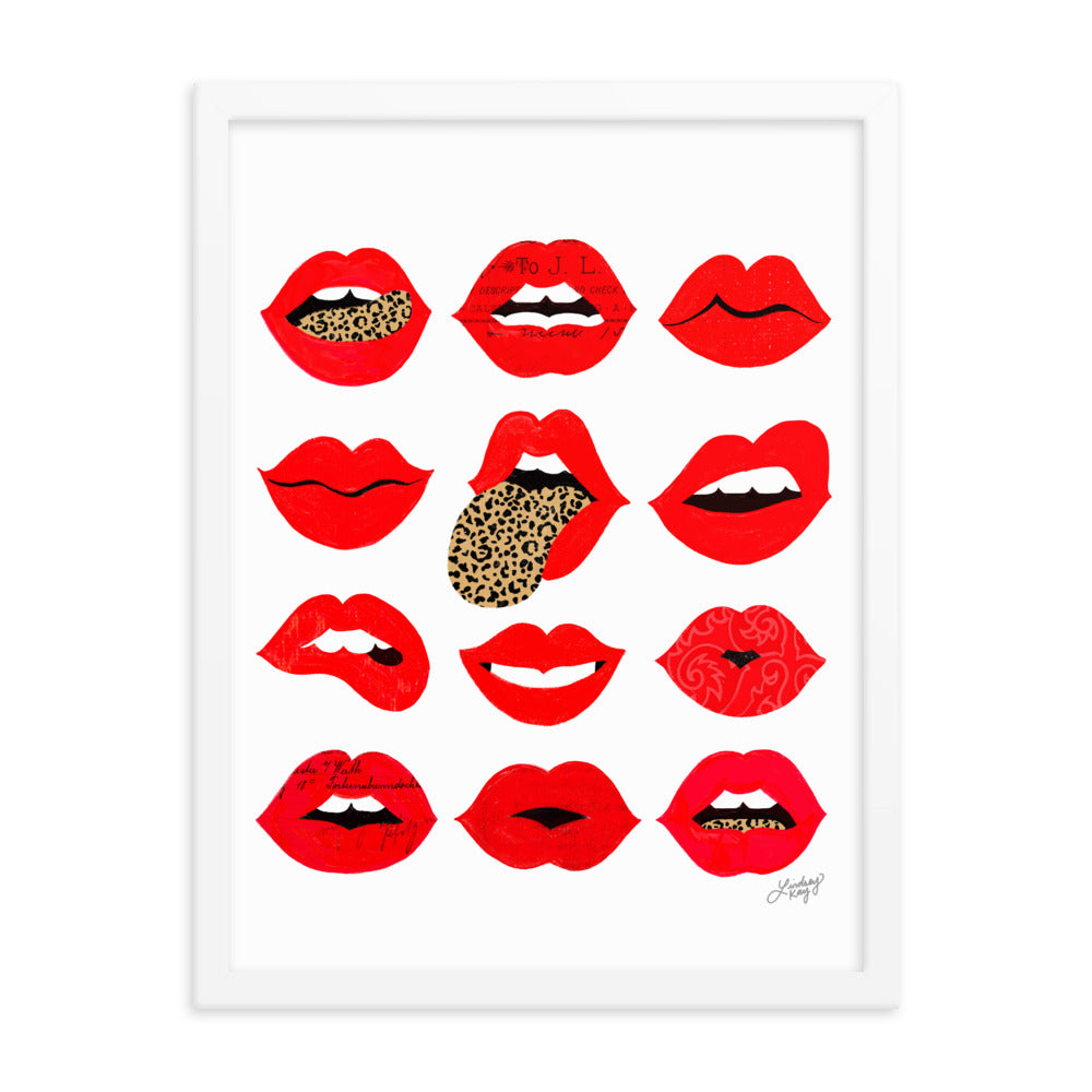 Leopard Lips of Love - Framed Matte Print