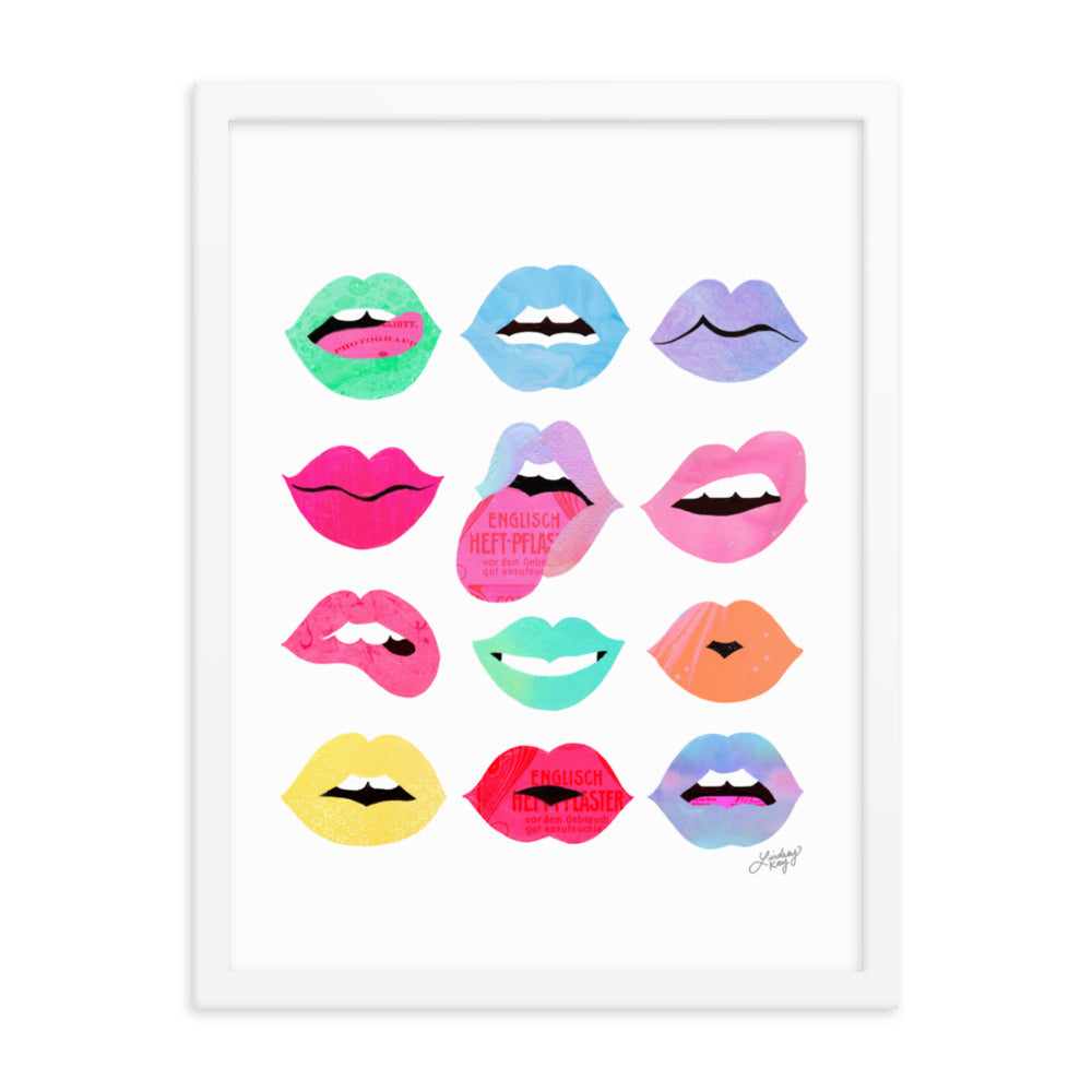 Rainbow Lips of Love - Framed Matte Print - Lindsey Kay Collective