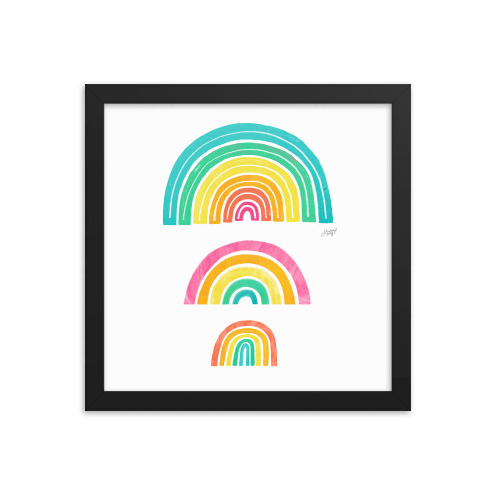 Illustration arc-en-ciel - Impression mate encadrée