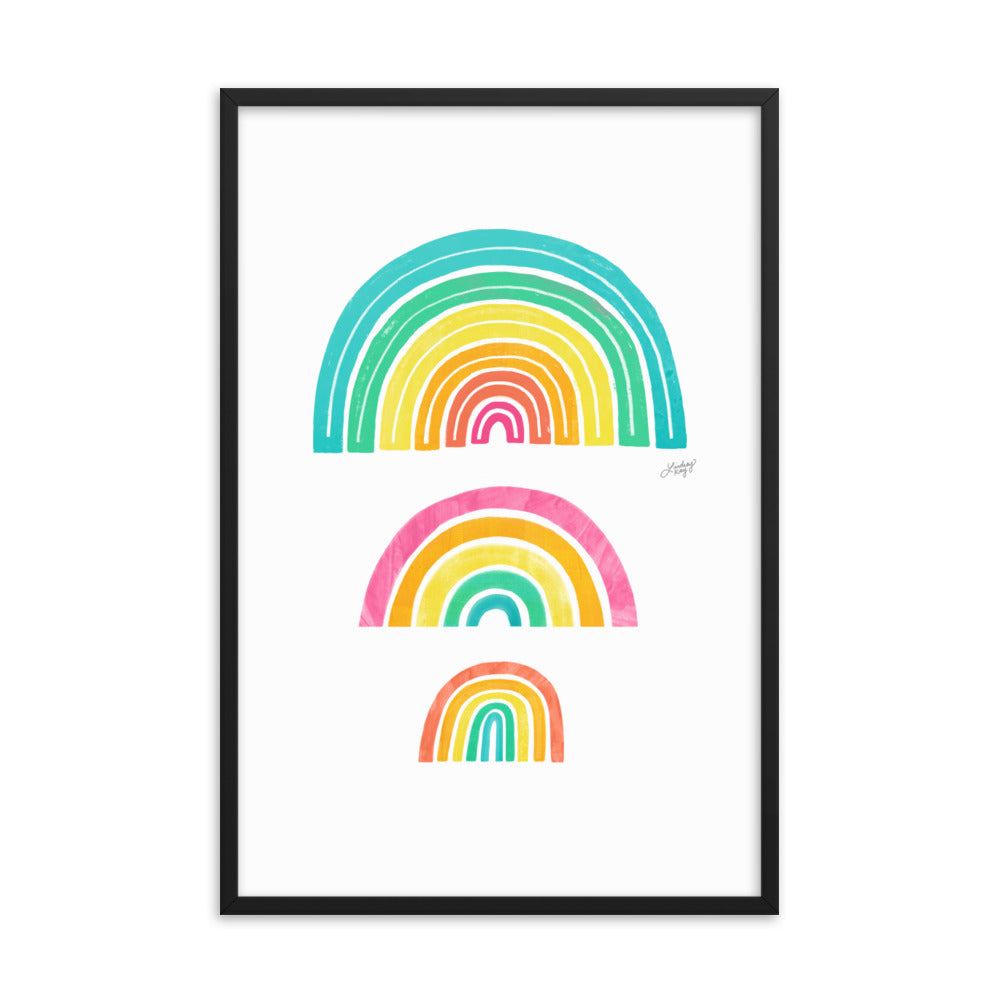 Illustration arc-en-ciel - Impression mate encadrée