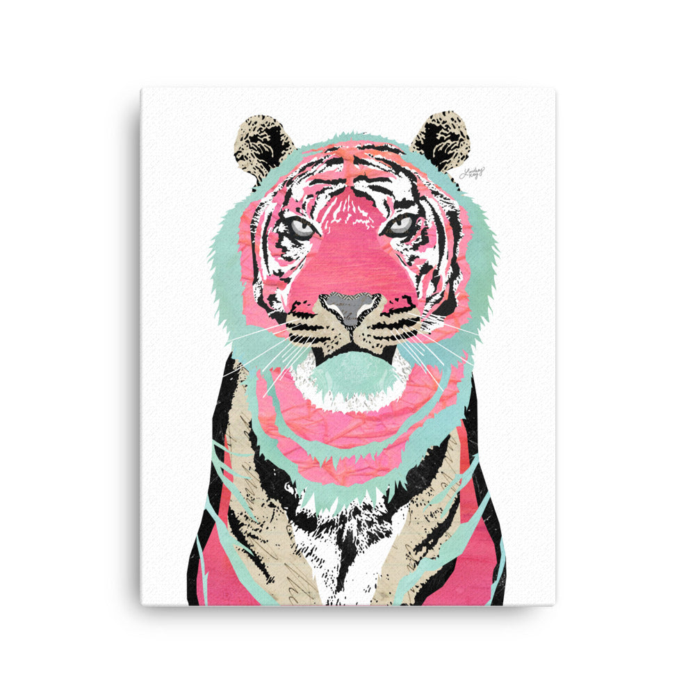 Pink Tiger Collage - Canvas