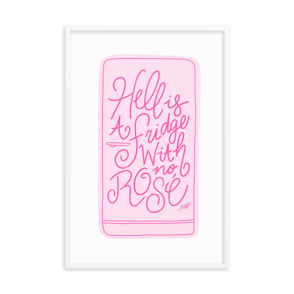 Hell is a Fridge With No Rose (Illustration) - Framed Matte Print - Lindsey Kay Collective