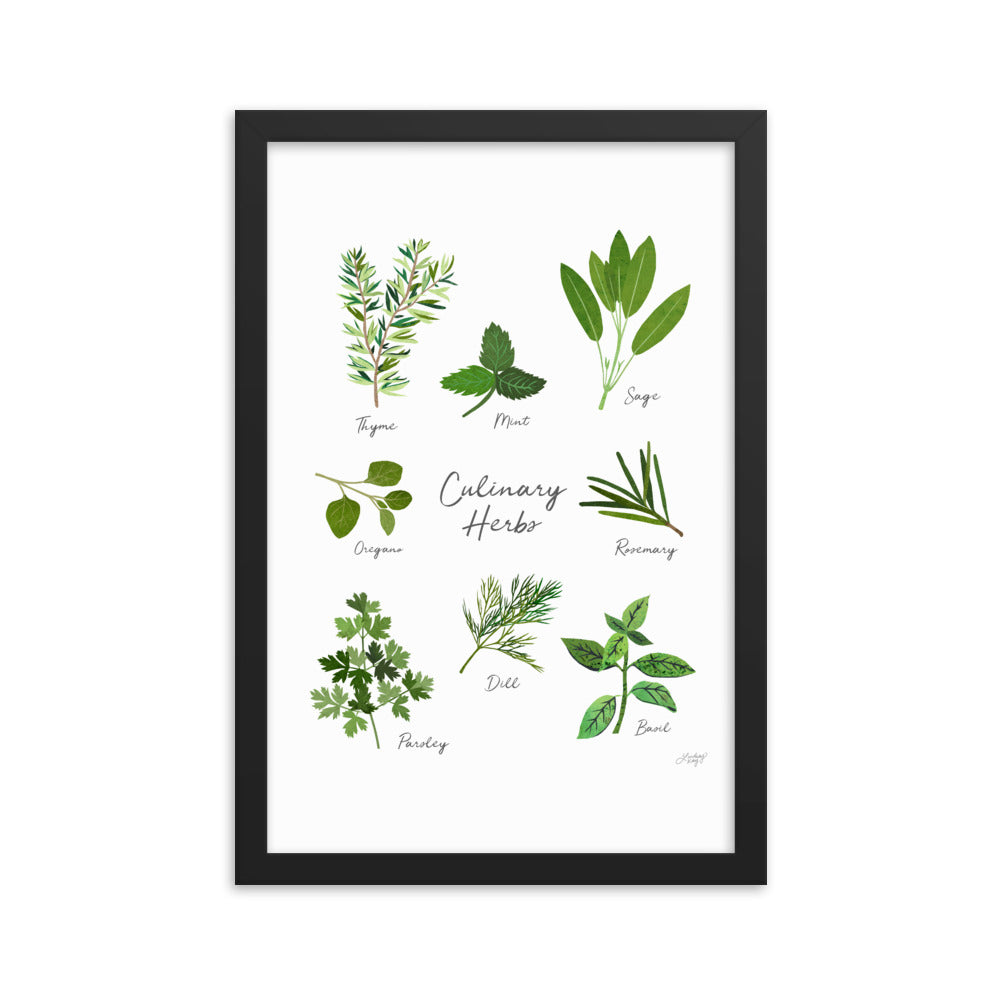 Herbs Collage - Framed Matte Print