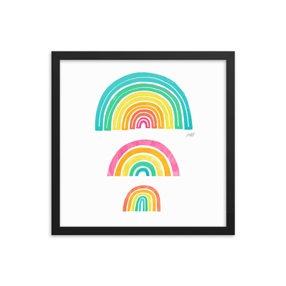 Illustration arc-en-ciel - Impression mate encadrée