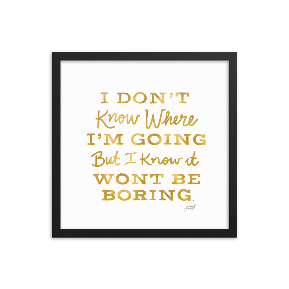 David Bowie Quote (Gold Palette) - Framed Matte Print - Lindsey Kay Collective