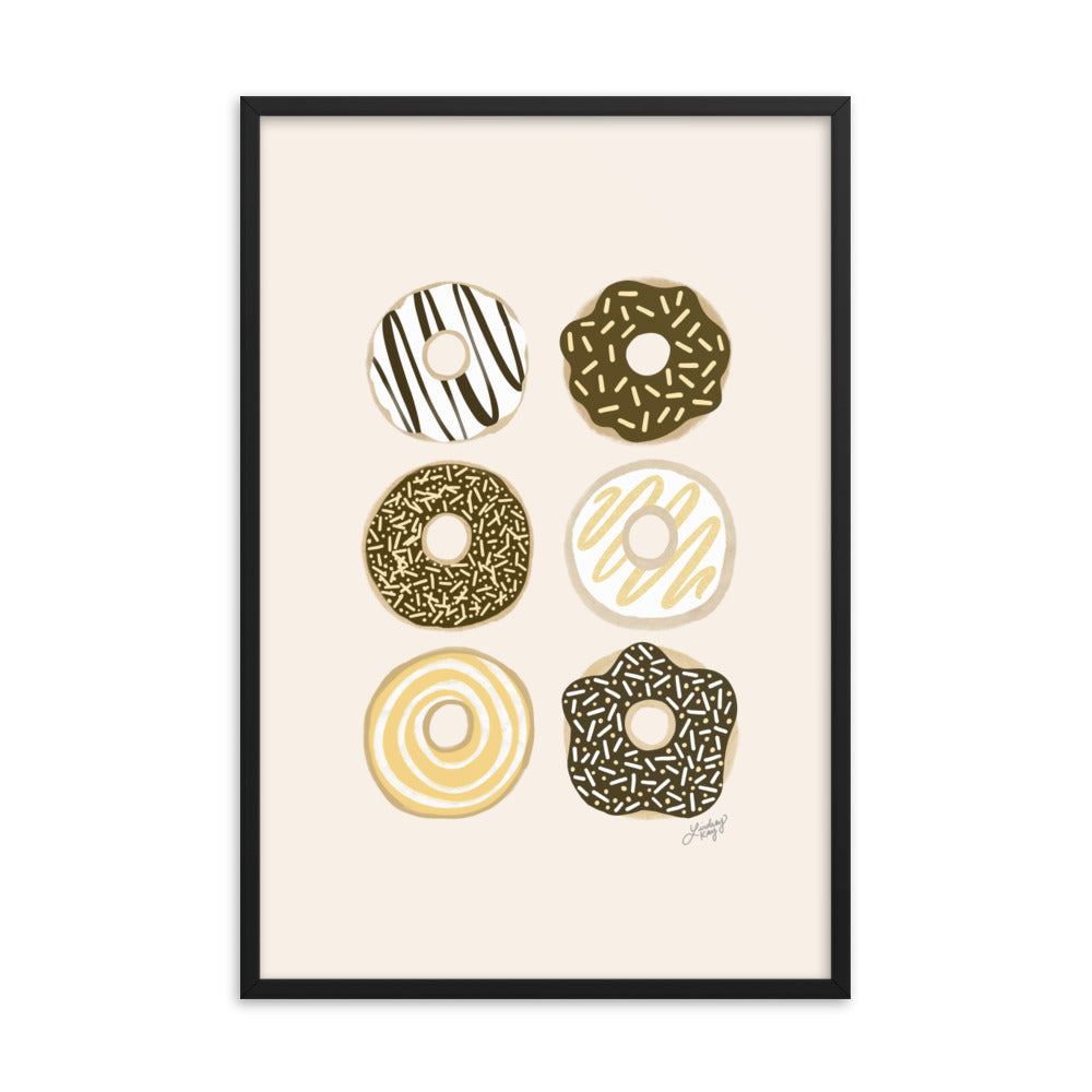Chocolate Donuts Illustration - Framed Matte Print - Lindsey Kay Collective