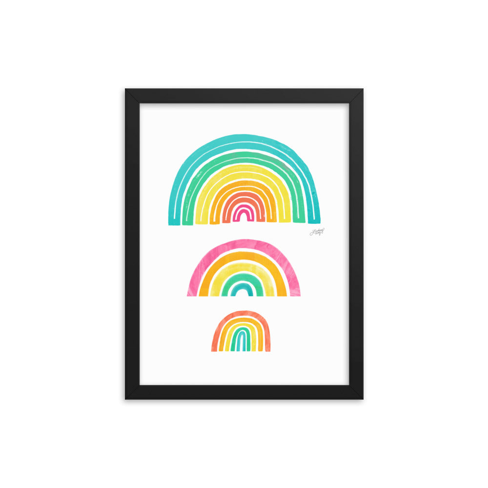Illustration arc-en-ciel - Impression mate encadrée